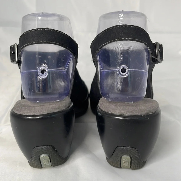 JBU Monica Black Peep Toe Slingback Clogs Adventure On Cutout Size 6.5M - Picture 10 of 14